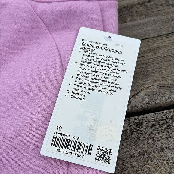 Lululemon Scuba High-Rise Cropped Jogger Vitapink Size 10 NWT - Picture 3 of 7